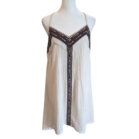 Revolve Sanctuary Maya Light Dune Boho Embroidered Mini Dress Small - Picture 3 of 6